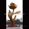 Große moderne abstrakte Kunst Edelstahl-Blumen-Skulptur für Gartendekoration